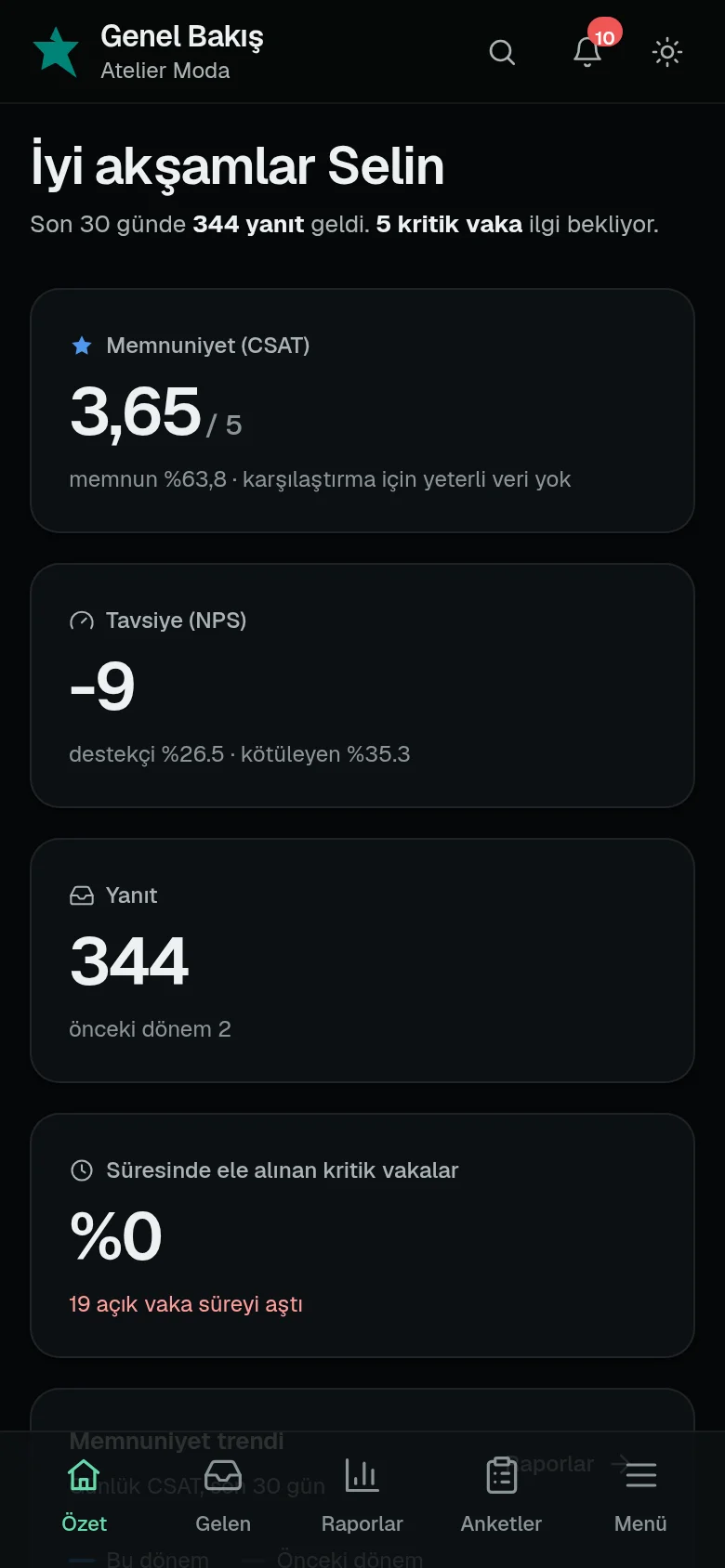 Telefonda panel: Genel Bakış